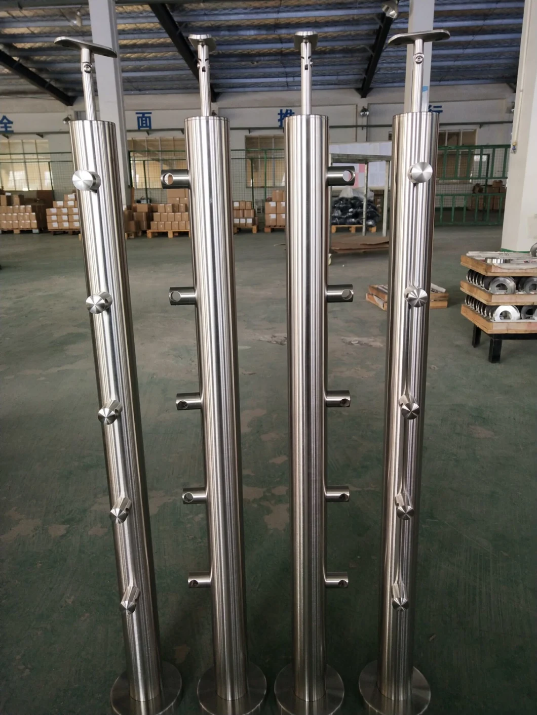 Floor Mount Stainless Steel Rod Railing in Stair Parts