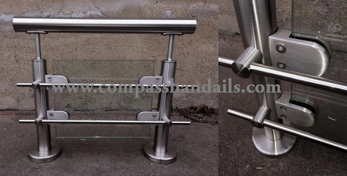 Floor Mount Stainless Steel Rod Railing in Stair Parts