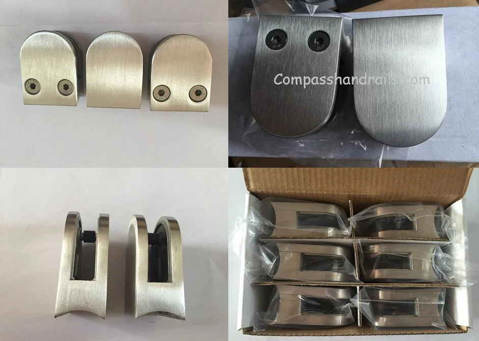 OEM Custom 304/316 Stainless Steel Accessories Support Bar Glass Clamp for Railing/Handrail/Balustrade Staircase