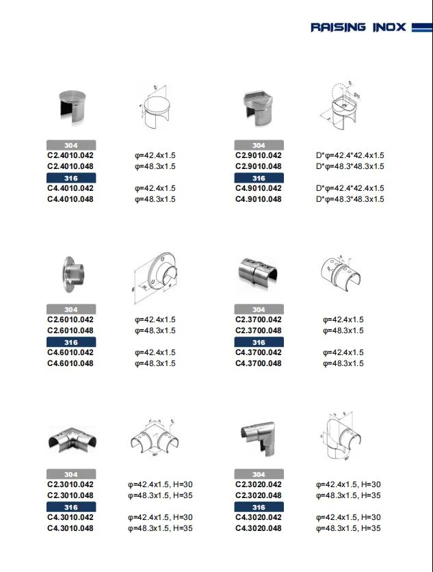 Stainless Steel Slotted Tube Fittings/Frameless Glass Balustrade/Balcony Railing/Staircase Fittings